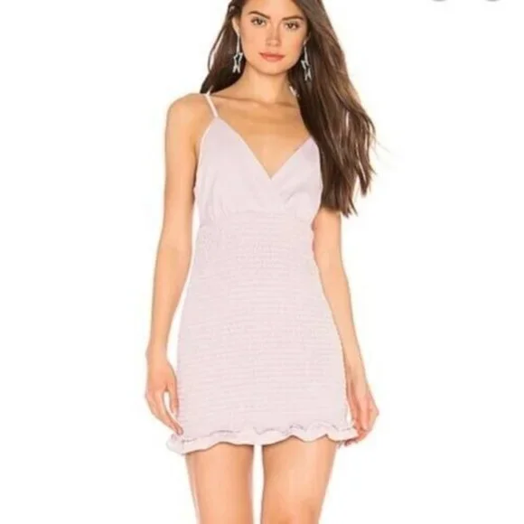 Superdown Dress XL Purple Natalia Smocked Bodice Mini Revolve Women's NWT - Picture 2 of 14